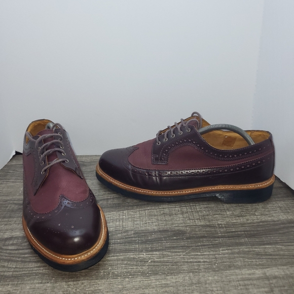 Dr. Martens Alfred Oxford Shoes Men's 11 Maroon Leather Lace Up Low Top Wingtip - Picture 1 of 10